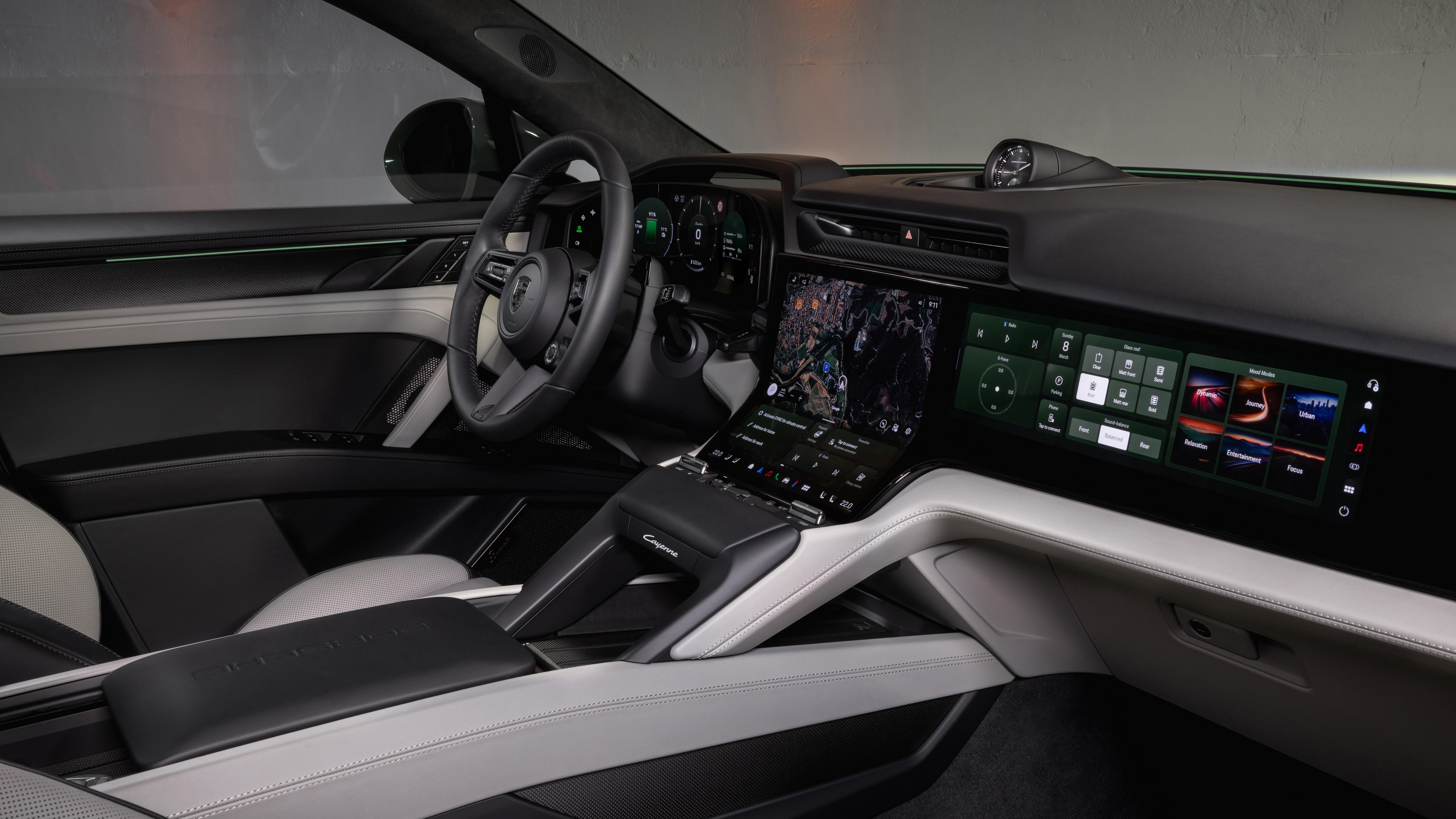 Porsche Cayenne Turbo Coupé Electric, sisätila, studio